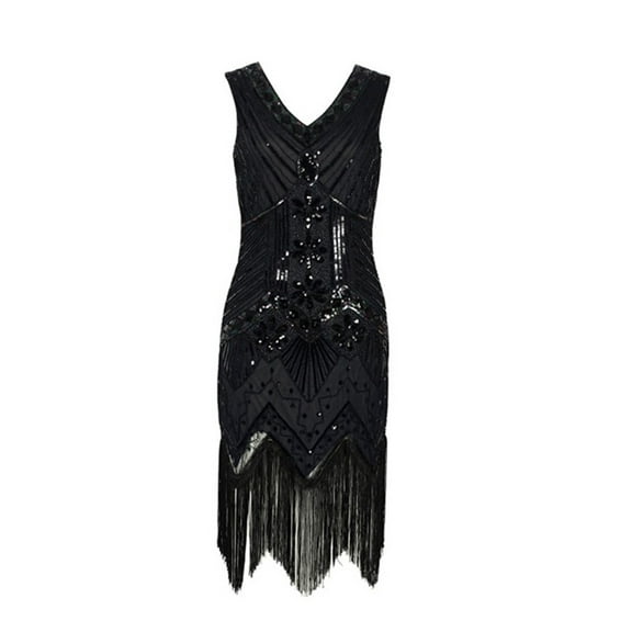 Summer Dress Dgankt Women’s 1920s Dress 20s Sequins Beaded Fringe Great Dress for Party