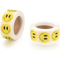 thumbnail image 1 of Smile Face Stickers Roll Happy Face Stickers 500 Pieces per Roll (1 inch Yellow), 1 of 5