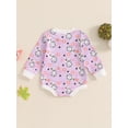 thumbnail image 4 of Musuos Baby Girls Halloween Romper 3 6 12 18Months Long Sleeve Crew Neck Ghost/Pumpkin Print Bodysuit Newborn Spring Fall Playsuit, 4 of 9