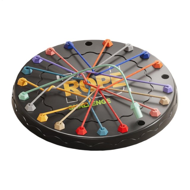 HUASHENG Brainy Knots Rope Untangling Table Rope Untying Challenge With Different Difficulty Parent Child Interactive Game Multiplayer Game Suitable For Parties 9 Inch Diameter