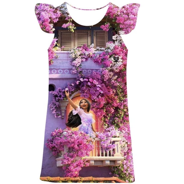 2023 año niña Magic full house vestido princesa niños ropa dibujos animados 3D estampado verano moda Magic full house princesa Dress9T Gao Jinjia LED