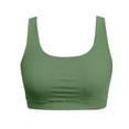 thumbnail image 5 of HNMKIU Women's Tankini Swimsuits Square Neck Wide Strap Solid Color Womens Tankini Bathing Suits Top Green,XL, 5 of 6
