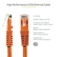 thumbnail image 4 of StarTech 15ft CAT6 Ethernet Cable - Orange CAT 6 Gigabit Ethernet Wire -250Mhz 100W PoE RJ45 UTP Molded Network Patch Cord with Strain Relief (C6PATCH15OR), 4 of 4