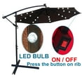 thumbnail image 7 of 10Ft Outdoor Patio Umbrella,Solar Powered LED Lighted Sun Shade,Market Waterproof 8 Ribs Umbrella with Crank and Cross Base for Garden Deck Backyard Pool Shade Outside Deck Swimming Pool,Chocolate, 7 of 7