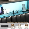 thumbnail image 4 of Aheaplus Queen Headboard with Drawer Storage and RGB LED Light, Queen Size Upholstered Headboard with Charging Station and Bookcase, for Bedroom/Dorm Room/Guest Room, Black Oak, 4 of 7