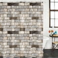 thumbnail image 4 of Beige Brown Marble Shower Curtains for Bathroom, Waterproof Fabric Bath Curtains Decor, Bath Tub Curtain Simple Vintage Brick Stone Wall Decorative Shower Curtain Sets with 12 Hooks, 72x72 Inch, 4 of 7
