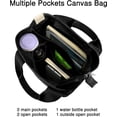 thumbnail image 4 of Kukuzhu Canvas Tote Bag for Women Stylish Crossboy Handbag Casual Hobo Bag Top Handle Satchel with Multiple Pockets, 4 of 6