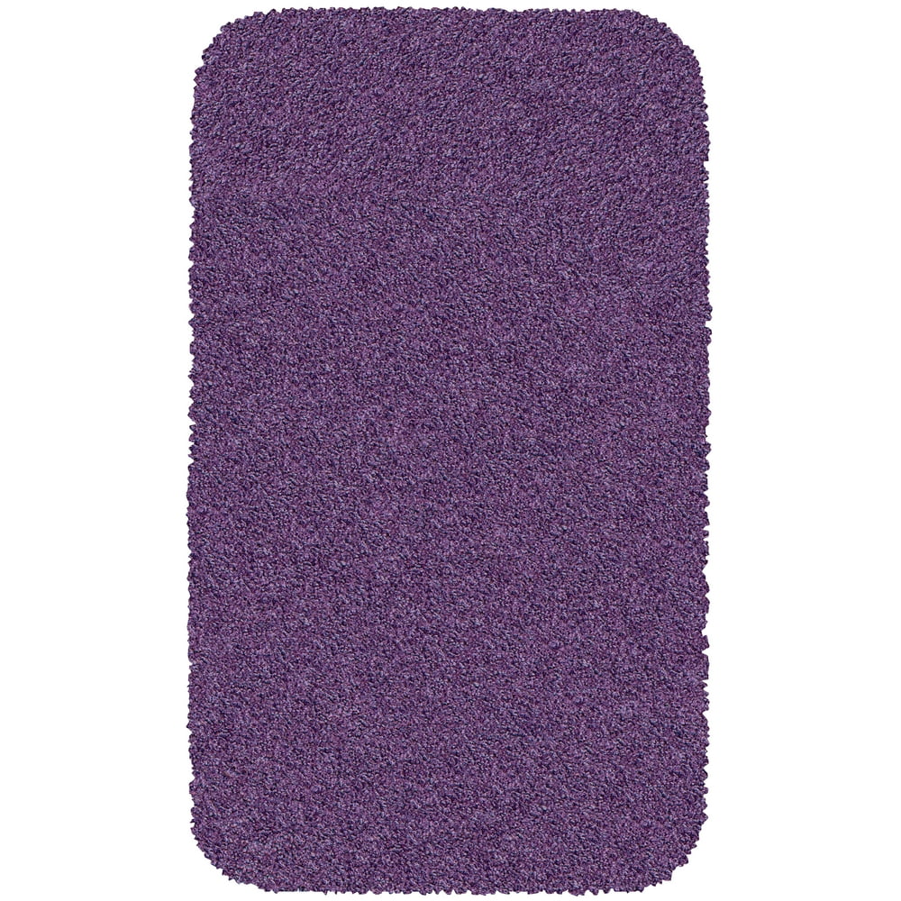 Mainstays Basic Bath Rug, Purple Iris, 17" x 24"