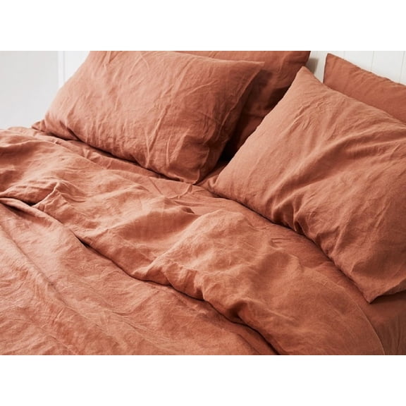 Pavish Export Desert Rose Duvet Cover Set 100% Washed Cotton Linen like Textured Breathable Durable Soft Comfy Twin