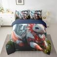 thumbnail image 2 of Robot Axolotl Bedding Set Cool Animal Axolotl 7 Piece Comforter Sets,Cartoon Salamander Bed In A Bag Full Size,Machine City Building Sheet Set With Comforter, 2 of 5