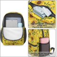 thumbnail image 4 of Sunflower and Bee Yellow Pattern 17" Waterproof Oxford School Backpacks for Teens, S-Shape Padded Straps, for School, Travel, Hiking, Camping, 4 of 5