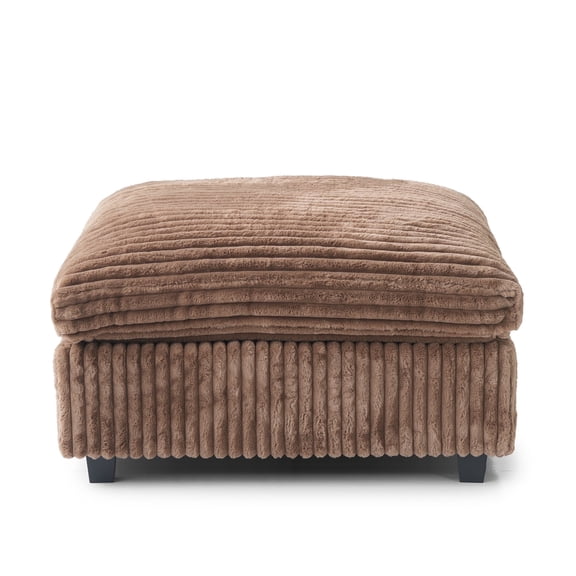 The Magic Home Modular Sectional Sofa, Oversized Plush Deep Seat Cloud Sofa Couch for Living Room, Apartment, Couch Cushion Covers Removable ( Brown Couch, Ottoman)