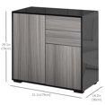 thumbnail image 3 of HOMCOM Buffet Bahut à Fini Lustré avec Tiroirs Armoire de Rangement de Cuisine, 3 of 10
