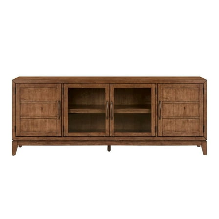 Liberty Furniture Shaker Lakes 82 Inch TV Console for Living Room  - Harvest Brown