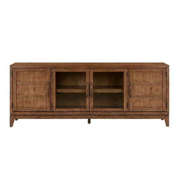 Liberty Furniture Shaker Lakes 82 Inch TV Console for Living Room  - Harvest Brown