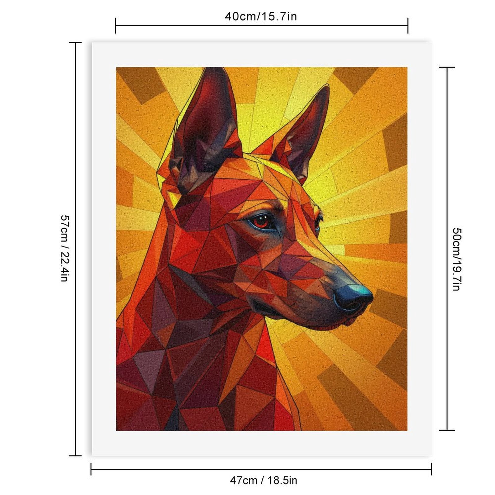 Paint By Numbers Kit for Adults Beginner - DIY Geometric Dog Art Bright Colors Canvas Painting Kits for Adults, Frameless Paint By Number for Adults for Home Wall Decor 16x20 Inch