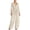 #0332-Beige, variant on Women's Outfits Button Down Linen Shirt and Belted Wide Leg Pants Casual Bohemian Style Loose Fit Comfortable Two Piece Pants Sets Gift