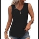 thumbnail image 3 of Camiseta Sin Mangas para Mujer, Conjuntos de Verano, Camisetas con Cuello en V, Camisetas Modernas con Ojales, Ropa Básica Sin Mangas para Vacaciones en la Playa Negro 5XL, 3 of 7