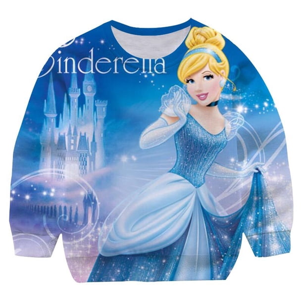 Sudadera de manga larga de princesa Blancanieves de Anime de Disney, ropa de algodón para niños, ropa informal fresca holgada, sudaderas con capucha de moda para niños 4T Gao Jinjia LED