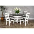 thumbnail image 6 of Sunny Designs Carriage House 30" Farmhouse Wood Table in White/Dark Brown, 6 of 8
