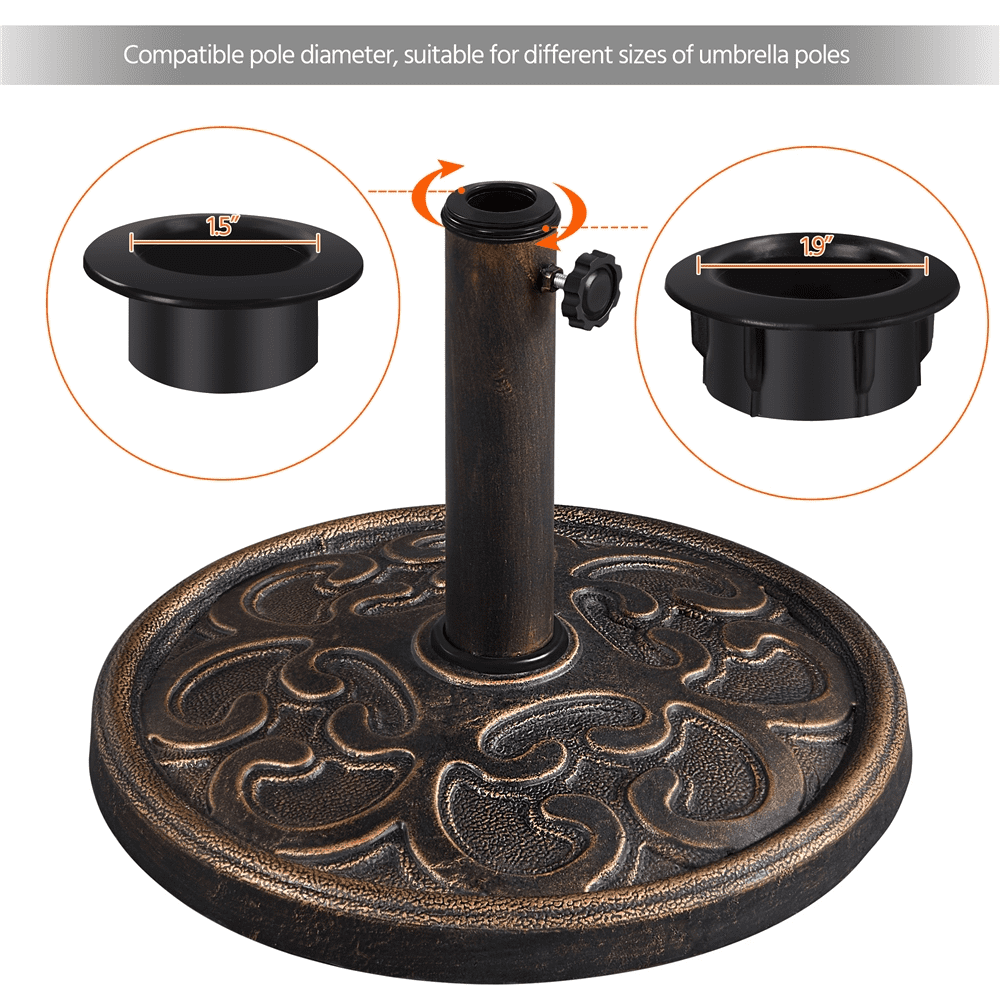 Renwick Heavy Duty Market Umbrella Base for Garden Patio Backyard, Bronze