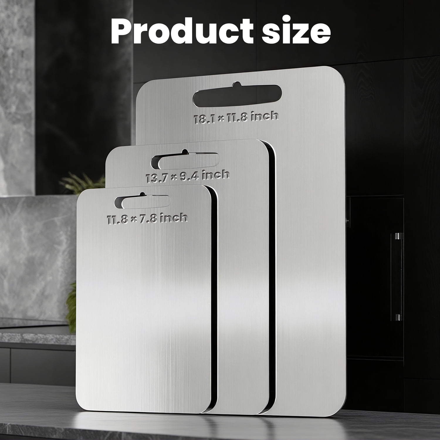 Titanium Cutting Board-3 pack Titanium Cutting Boards for Kitchen/Double Sided Titanium Cutting Mat(S+M+L)