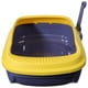 thumbnail image 1 of 1Pc In Type Litter Pan Cat Feed Spatula Cat Ears Semi-closed Litter Pan(Yellow Blue), 1 of 6