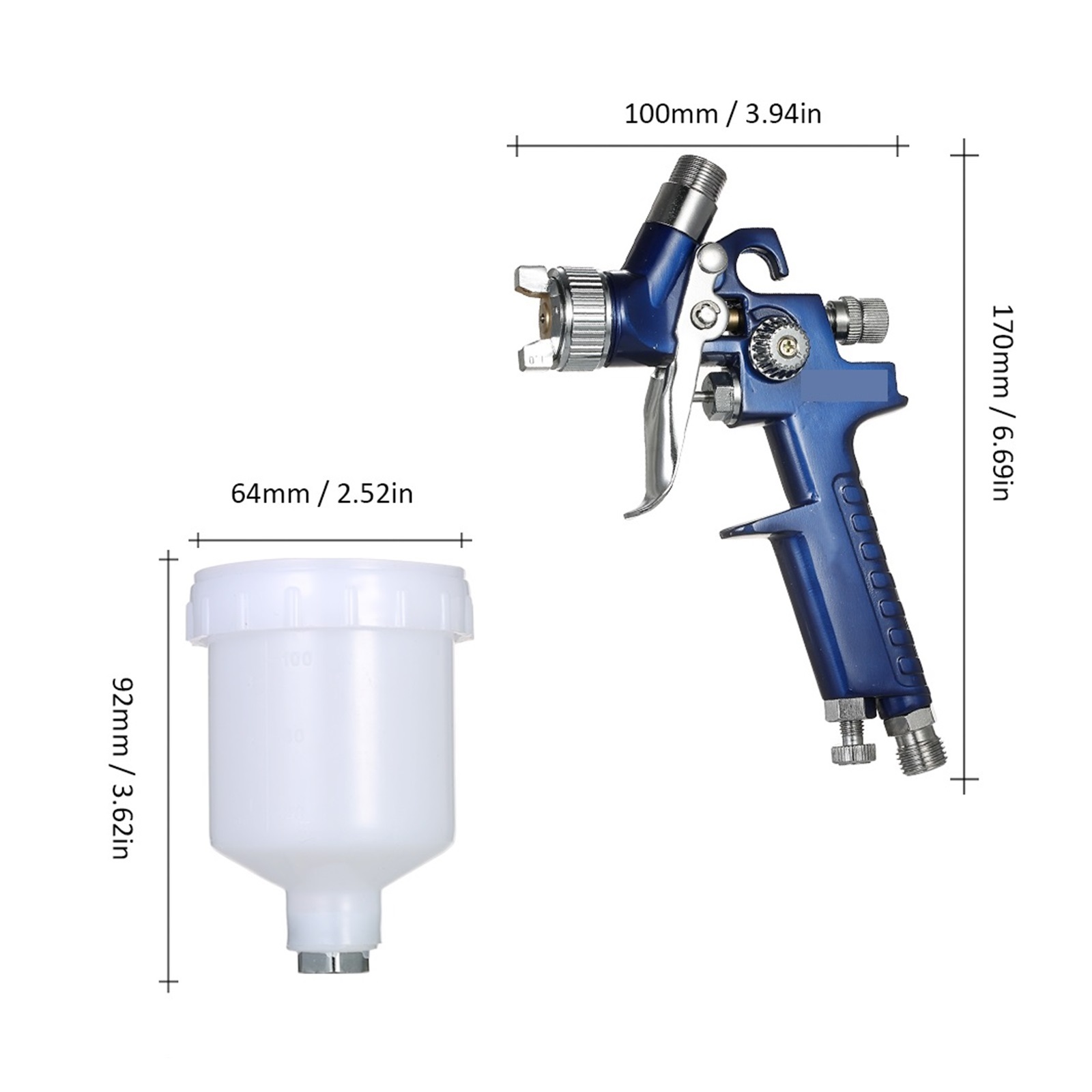 0.8mm/1.0mm Mini Spary Gun Paint Airbrush Feed Air Brush for Wall Car Painting Nail Cake Decorate Painting Spraying ,Adjustable Nozzles