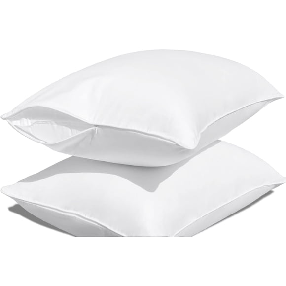 Canadian Linen 2 Pack Zippered Pillow Protector Encasement, King, 21"X36" Inches, Soft Breathable Hypoallergenic Cotton Hotel Spa Pillow Cover with Full Zipper Closure, 2 Piece