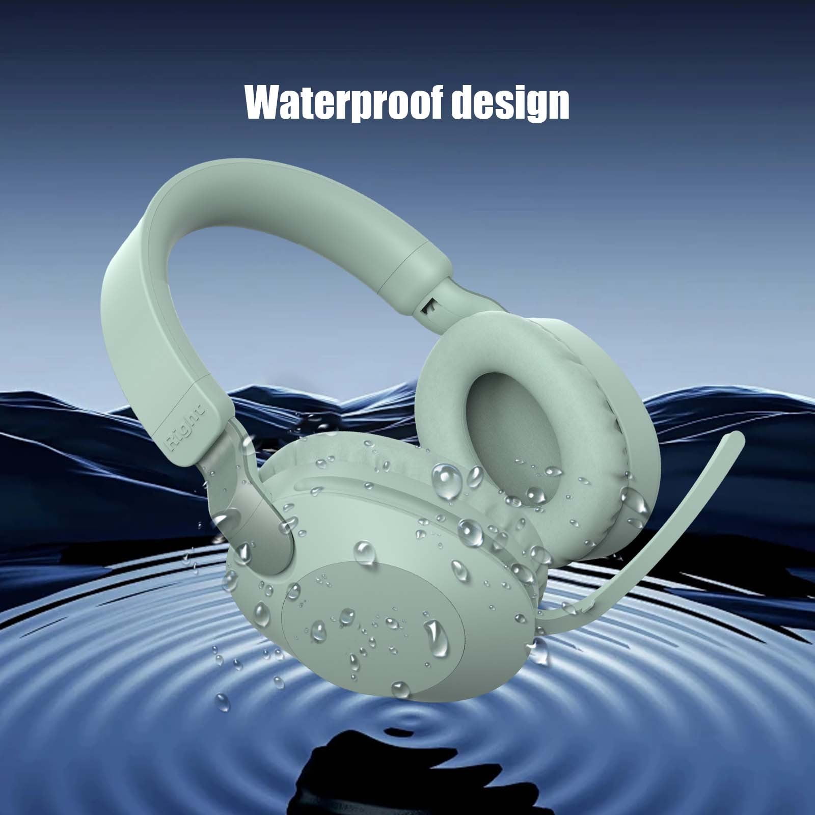 Wireless Headphones Bluetooth On-Ear Headset with Microphone and up to 50 Hours Battery Life with Quick Charging,Green
