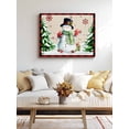 thumbnail image 5 of Christmas Snowman Canvas Print Wall Art Winter Xmas Pine Tree Snow Linen Red Plais Pictures Painting Morden Artwork for Living Room Bedroom, Ready to Hang - 12"x16", 5 of 6