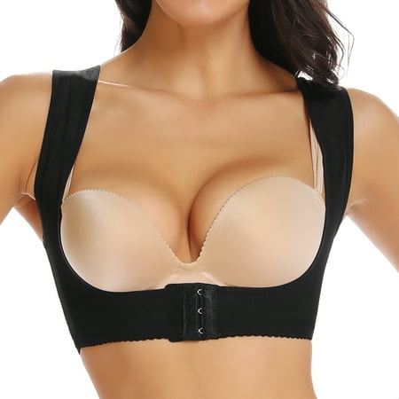 

Joyshaper Adjustable Chest Support Shapewear for Women X Strap Upper Back Brace Posture Corrector Black L