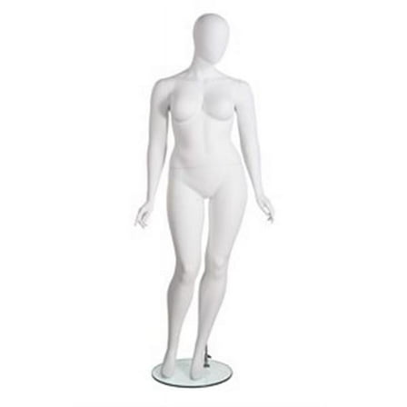 Mondo Mannequins' Amber Plus Size Oval Head Female Mannequin in Matte White
