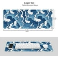thumbnail image 2 of Blue and White Japanese Wave Mouse Pad - Large XXL Long Mousepad, Extended XL Desk Mat, Non-Slip Rubber Base, Stitched Edges, Ideal for Gaming, Office, 2 of 6