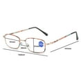 thumbnail image 2 of 2 Pairs of Women Metal Anti-blue Light Reading Glasses 1.00 Men Vintage Rectangle HD Tortoiseshell Readers +1.00 Strength, 2 of 7