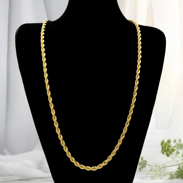 Necklace Fashion Female Jewelry 6mm Gold Filled Hammered Cut Silver Chain  Gifts