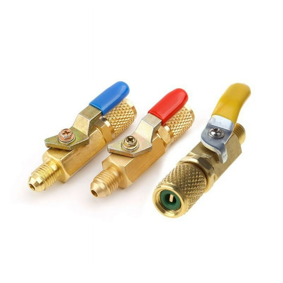 Whoamigo Straight Ball Valve Charging For Refrige 1/4" A/C HVAC Refrigerant Charging Hose