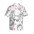 thumbnail image 2 of Balery Alpacas and Hearts Print Men's Hawaiian Shirts Short Sleeve Beach Shirt Relaxed Fit Vacation Button Down Shirts-Small, 2 of 9