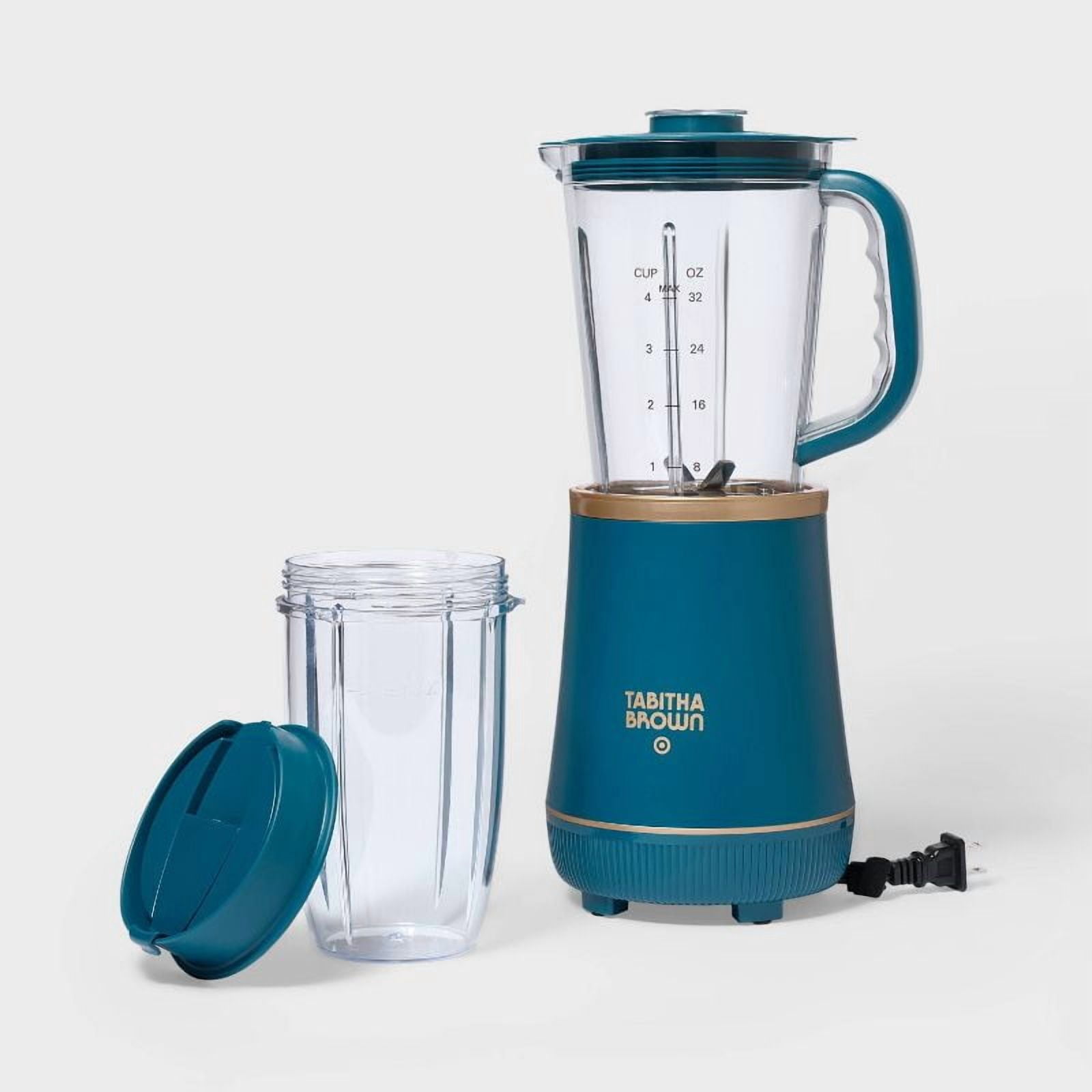 with Travel Cup - Tabitha Brown : Teal, Stainless Steel Blades, 700W, Dishwasher-Safe