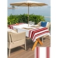 thumbnail image 4 of Outdoor Tablecloth with Umbrella Hole & Zipper, Red Striped Rectangle Tablecloth 60x84 Inch, Modern Farmhouse Stripes Patio Table Cover Waterproof Table Cloth for Picnic/Party, 4 of 7
