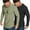 Black/Light Army Green, variant on Mens 2 Pack Workout Muscle T Shirt Gym Crew Neck Long Sleeve Tee Tops