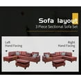thumbnail image 2 of Pon Living 97.2" W Red Faux Leather Sectional Couch, L Shape Sectional Sofa with Ottoman, 2 of 7
