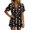 Black, variant on Outfits for Women Halloween Lightweight Graphic Print Lapel Short Sleeve Belted Ruffled Top And Shorts 2 Piece Loungewear Women's Clothing Sets L