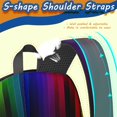 thumbnail image 3 of 17 Inch Lightweight Backpack,PVC Waterproof Oxford Fabric, Ergonomically Designed, with Large Capacity, Vibrant Rainbow Print, 3 of 5