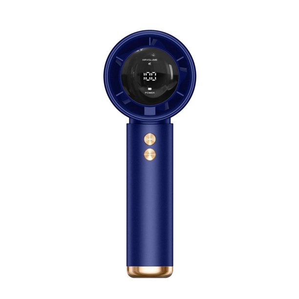 Ventilador de mano personal Mini ventilador recargable Potente viento Viajes Apto para velocidad Azul