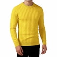 thumbnail image 3 of Atkumj Men Undershirts Casual Ribbed Vertical Rib Knit Crew Neck Sweaters Versatile Slim Fit Solid Color Long Sleeve Mens Pullover Sweaters for Fall Winter M, 3 of 7