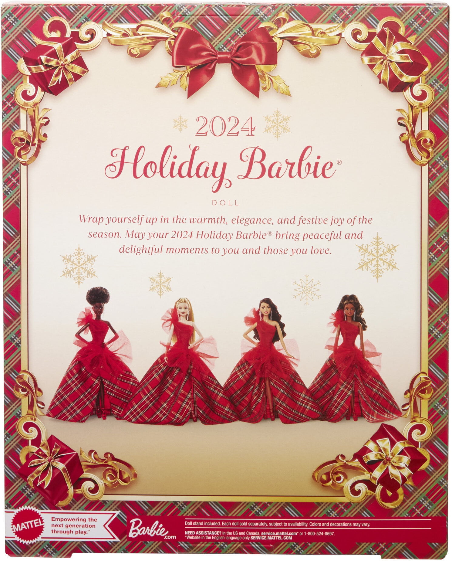 Barbie Signature 2024 Holiday Barbie Fashion Doll, Seasonal Collector Gift, Blonde with Plaid Gown