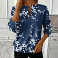 thumbnail image 2 of Womens Sweatshirts Casual Half Zip Pullover Tops Fashion Retro Floral Printing Long Sleeve Blouses Loose Crewneck Hoodless Sweatshirt Fall Outfits Outwears Winter Clothing, 2 of 5