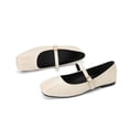 thumbnail image 5 of Domuza Mary Jane Shoes for Women Slip on Dressy Ballet Flats Shoes for Women New Trendy Non-Slip Shoes for School Office Walking Casual Formal Work White 8（EU-40）, 5 of 7