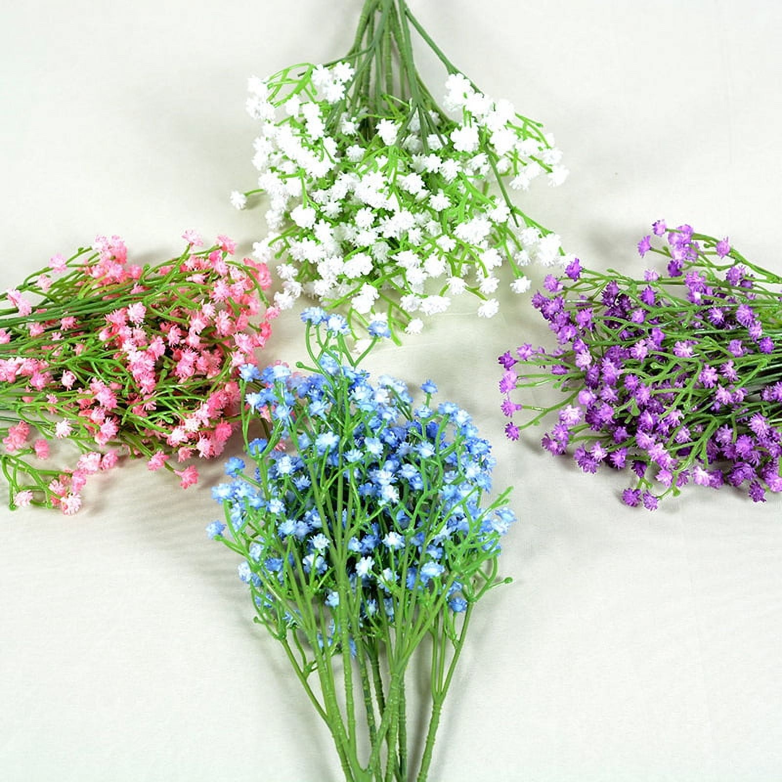 GoXteam 12 Pcs Baby Breath/Gypsophila Artificial Fake Silk Plants Wedding Party Decoration Real Touch Flowers DIY Home Garden (White)